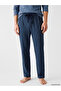 Ozmarka New Season Navy Blue Regular Fit Striped Men's Pajama Bottoms - 2