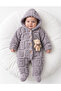 Dandini Soft Teddy Bear Detailed Buttoned Baby Boy Plush Jumpsuit - 2