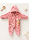 Dandini Soft Rabbit Detailed Buttoned Baby Girl Plush Jumpsuit - 2