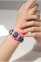 Lighted Children's Wristwatch Colorful Cars Themed Blue Color Silicone Strap Educational Dial (Without Box) - 3