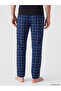 Ozmarka New Season Navy Blue Regular Fit Plaid Men's Pajama Bottoms - 4