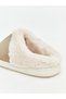 Ozmarka New Season Ecru Suede Look Plush Lined Women's House Slippers - 5