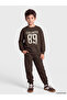 Özmarka New Season Brown Printed Boys' Tracksuit Set
