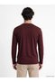 Peak New Season Burgundy Crew Neck Long Sleeve Men's T-Shirt - 4