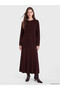 Ozmarka New Season Burgundy Crew Neck Women's Knitwear Sweater - 2