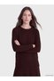 Ozmarka New Season Burgundy Crew Neck Women's Knitwear Sweater