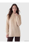 Özmarka New Season Ecru High Collar Patterned Women's Knitwear Tunic
