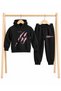 Blackpink Printed 3-Yarn Hooded Children's Tracksuit Set