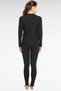 Jiber Women's Black Winter Thermal Underwear Set - Long Sleeve Thermal Set - 3