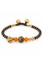 Black Beaded Orange Detailed Ethnic Figured Dangle Bracelet Accessory - 2