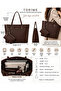 Bitter Brown Large Size Women's Shoulder Bag, Faux Leather, Large Internal Volume, Daily Shopper Bag with Wallet - 3