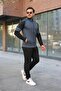 New Season Men's Tracksuit Set, Anthracite Printed - 2