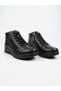Genuine Leather Black 3 cm Heeled Orthopedic Short Women's Boots - 8