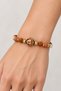 Coffee-Colored Beaded Patterned Medium Figured Handmade Ethnic Bracelet