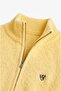 Yellow Mini Brooch Zipper Cardigan - 5