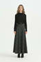 Semicircular Plaid Skirt with Belt - Black