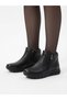 Genuine Leather Black Side Zipper 3 cm Orthopedic Sole Women's Daily Boots - 6