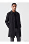 Vizyon New Season Black Loose Fit Shirt Collar Men's Coat