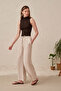 Elastic Waist Wide Leg Lined Trousers - 4