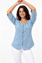 100% Organic Cotton Women's Authentic Blouse with Embroidered Front and Button Detail - 3