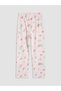 Özmarka New Season Pink Crew Neck Printed Girls' Pajama Set - 8