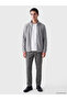 Ozmarka New Season Gray Stand Collar Men's Zippered Sweatshirt - 2