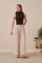 Elastic Waist Wide Leg Lined Trousers - 2