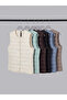 Ecru Crew Neck Women's Puffer Vest - 4