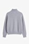 Gray Mini Brooch Zippered Cardigan - 4