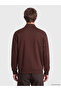 Vizyon New Season Burgundy High Collar Men's Thick Sweatshirt - 4