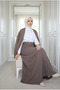 Women's Belted High Waist Crepe Fabric Flared Long Skirt - 3