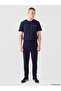 Ozmarka New Season Navy Blue Regular Fit Men's Sweatpants with Side Stripes
