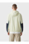 Özmarka New Season Beige Relax Fit Hooded Men's Coat - 6