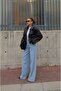 Black Solares Padded Leather Jacket - 7