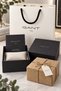 Silver Rectangular Case Women's Wristwatch |   24mm Stainless Steel Case, Black Leather Band - 8