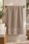 Luxury Patterned Hand and Face Bath Towel 100% Cotton 1 Piece Water Absorbent Odorless Bride's House Mink Color - 4
