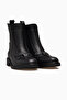 Women's Buckle Detailed Zippered Leather Boots 26K D26Kb-8525 Black - 5