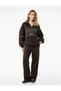 Normal Waist Regular Fit Straight Wide Leg Brown Women's Trousers 7Wak40006Ek