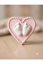 Baby Footed Pearl Bead Edged Heart Hanger Dangle Silicone Mold K-185A, Polyester Stone Powder Candle Soap Plaster Mold - 8