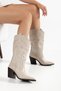 Women's Cowboy Boots Embroidered Pointed Toe Thick Heel Western Boots - 2