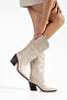 Women's Cowboy Boots Embroidered Pointed Toe Thick Heel Western Boots - 4