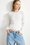 Slim Fit Crew Neck Ribbed Camisole Long Sleeve Basic T-Shirt I4450Ax26Au
