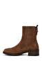 Women's Tan Buckle Suede Leather Chelsea Boots Wf180029Ds - 3
