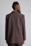 Oversized Jacket Collar Lined Blazer Jacket C2457Ax26Au - 6
