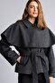 Cape Detailed Belted Regular Fit Cashmere Coat H8599Ax26Wn