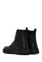 Men's Black Lace-Up Zippered Leather Casual Boots Wm600007Df - 6