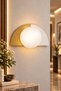 Dilara Apli̇k Half Moon Apli̇k | |   Aging - White | |   White Glop Glass | |   Wall Lamp Glass Hotel Lighting E-27 Electric Sconce with Lamp Holder | |   Metal | |   Bedside Lighting Living Room Entrance Hall Sconce - 3