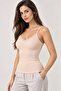 Women's 3-Pack 95% Cotton Lace Detailed Thin Strap Ribbed Undershirt - Flexible Soft Everyday Undergarment - 2