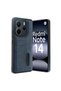Xiaomi Redmi Note 14 4g Case Sara Leather Case with Business Card - Navy Blue