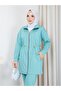 Women's 2-Piece Tracksuit Set Two-Thread Cotton Zipper Casual N-05512 _ Turquoise - 2